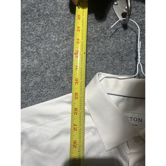 Eton Super Slim White Long Sleeve Button Down Shirt Size 39 - Picture 4 of 6